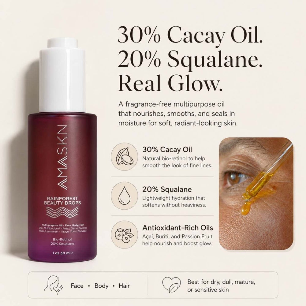 Rainforest Beauty Drops - Face, Body & Hair Oil | Facial Oil | AmaSKN Beauty
