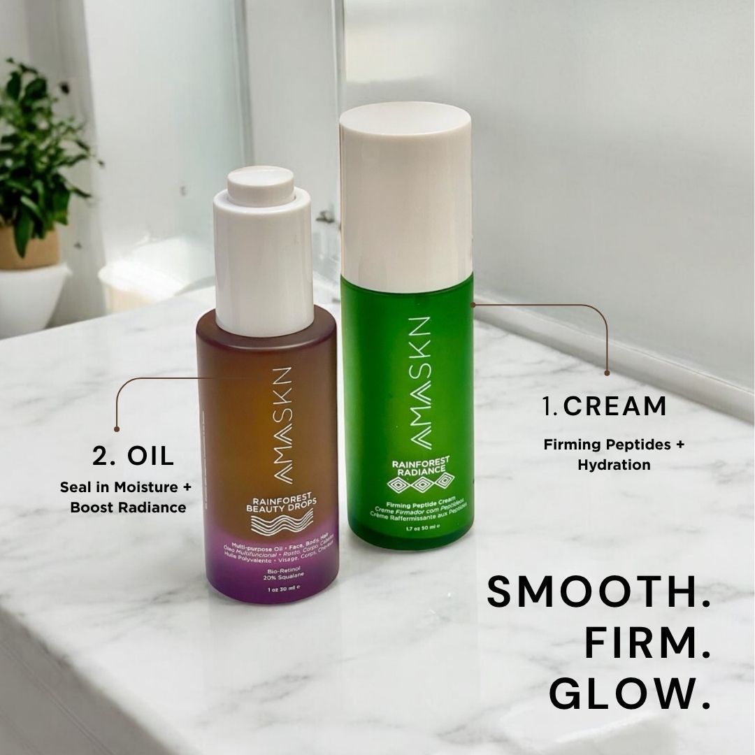 Rainforest Firm & Glow Skincare Set — Peptide Cream + Oil